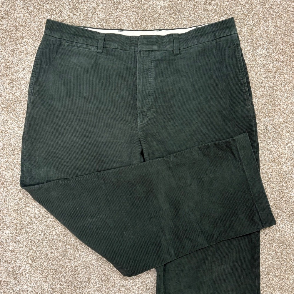 Vintage L.L.Bean Corduroy Pants Mens 38x30 Dark Green Classic Fit 279000